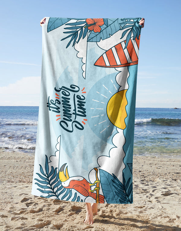 It's Summer Time Towel — printed microfiber beach towel