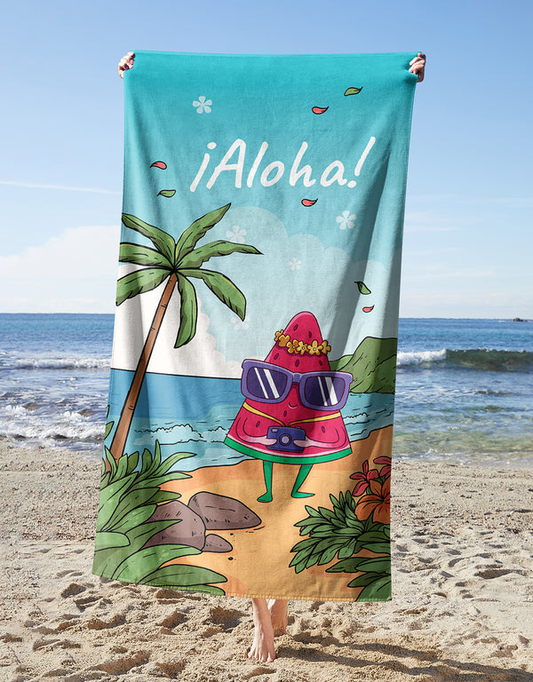 Aloha Towel — printed microfiber beach towel