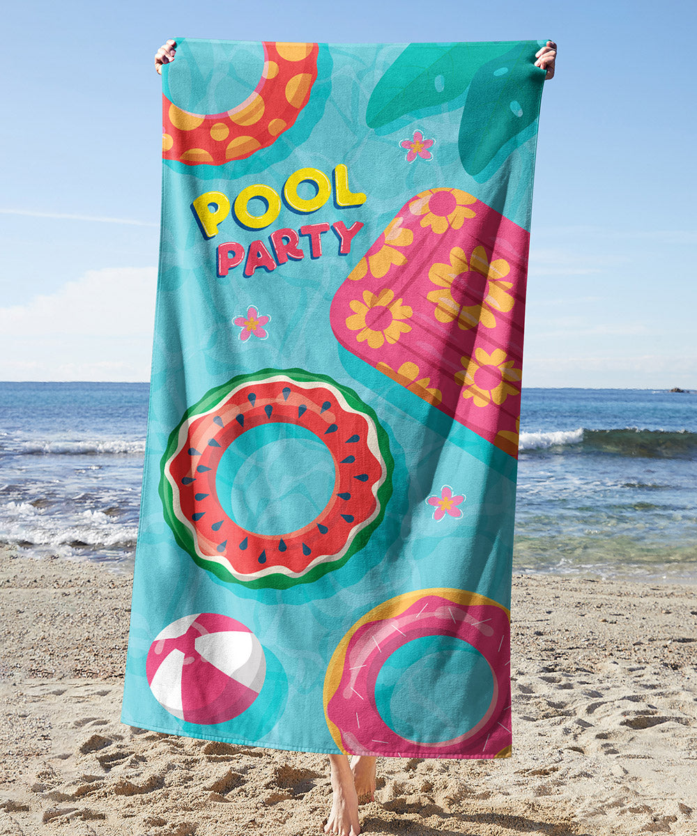 Pool Party Towel — printed microfiber beach towel