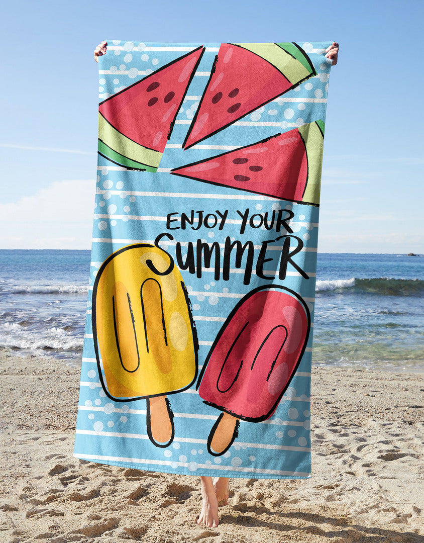 Enjoy your Summer Towel — printed microfiber beach towel