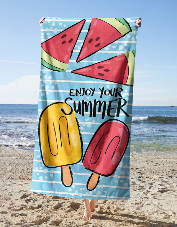Enjoy your Summer Towel — printed microfiber beach towel