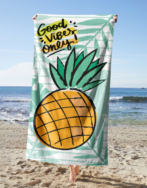Good Vibes Only Towel — printed microfiber beach towel