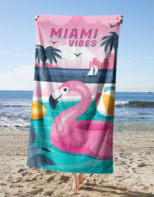Miami Vibes Towel — printed microfiber beach towel