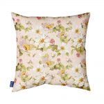 Rose floral leather cushion