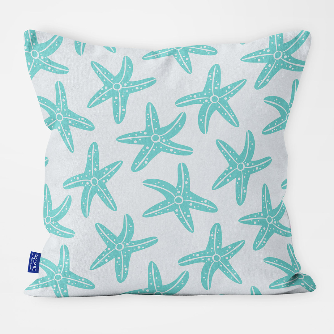 Mint Green Star Fish Cushion