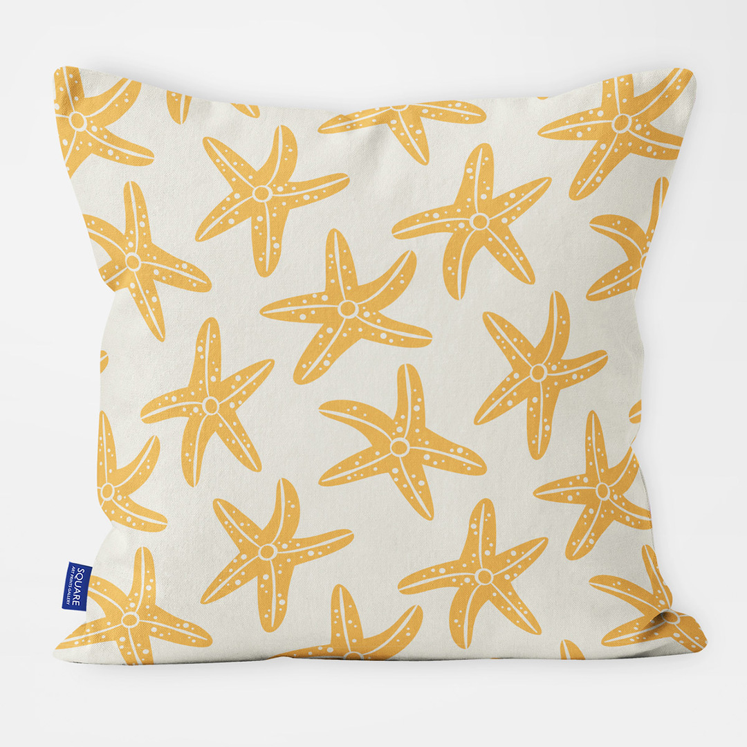 Yellow Starfish Cushion
