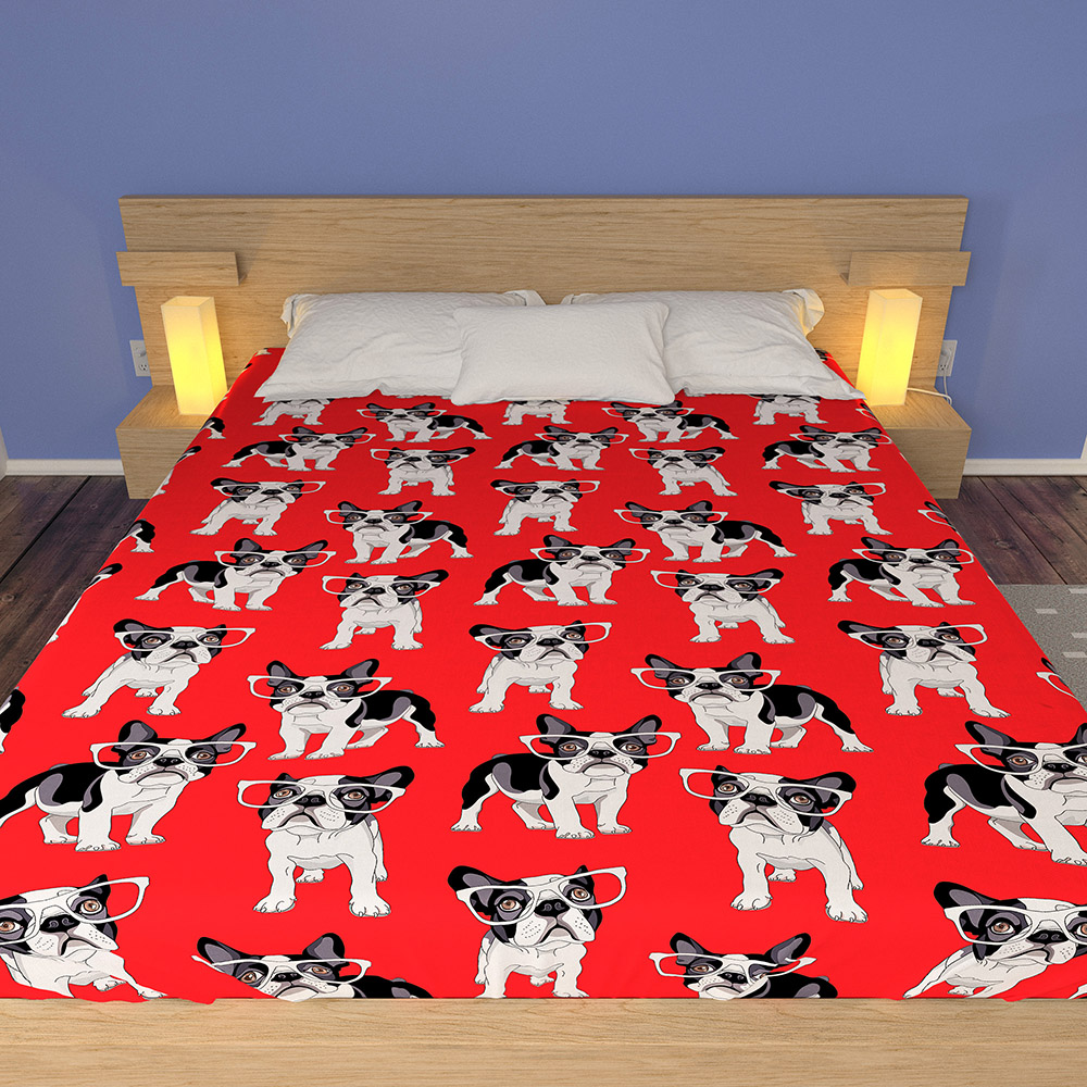 BullDog In Red Bed Cover (3)