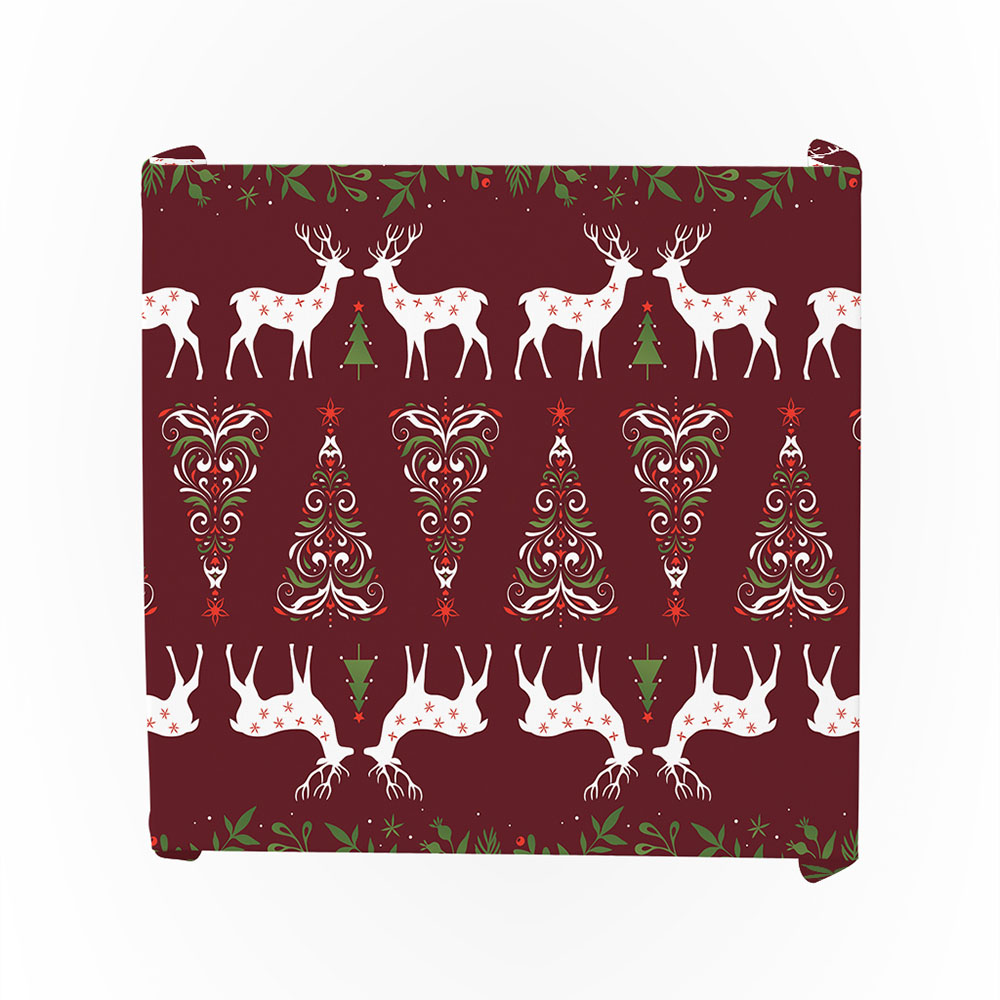 Squared Hello Santa Maroon Tablecloth (3)